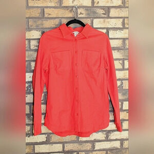 Duluth Trading Co. Women's red long sleeve button up shirt